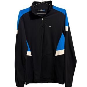 J. Lindeberg Mens Black & Blue Quarterzip Jacket L